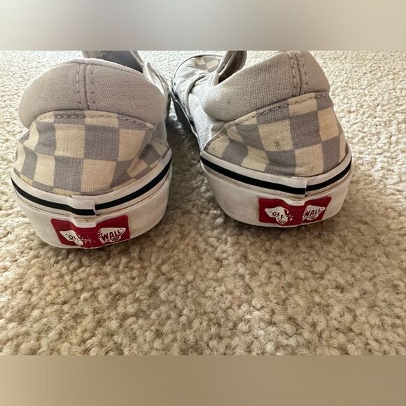 Gray and white checkered vans sz 6.5 youth - Picture 3 of 7